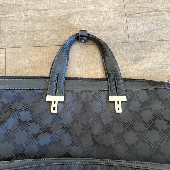 Tumi Black Patterned Expandable Garment Bag Carry On Travel Business - Picture 2 of 16